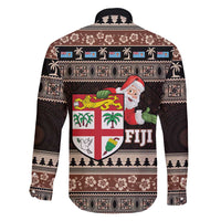 Fiji Christmas Family Matching Puletasi and Hawaiian Shirt Fijian Masi Marau na Kerisimasi! - Brown LT14 - Polynesian Pride