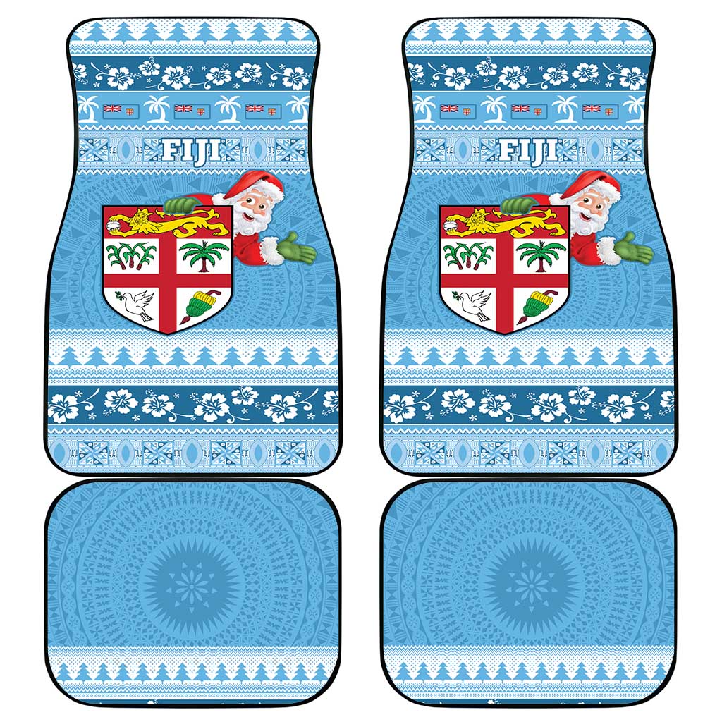 Fiji Christmas Car Mats Fijian Masi Marau na Kerisimasi! - Blue