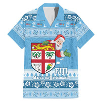 Fiji Christmas Family Matching Mermaid Dress and Hawaiian Shirt Fijian Masi Marau na Kerisimasi! - Blue