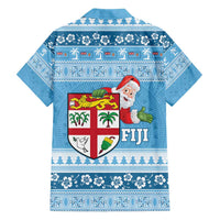 Fiji Christmas Family Matching Puletasi and Hawaiian Shirt Fijian Masi Marau na Kerisimasi! - Blue LT14 - Polynesian Pride