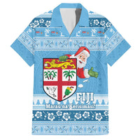 Fiji Christmas Hawaiian Shirt Fijian Masi Marau na Kerisimasi! - Blue