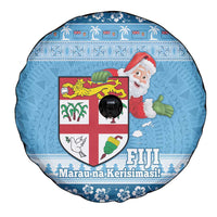 Fiji Christmas Spare Tire Cover Fijian Masi Marau na Kerisimasi! - Blue