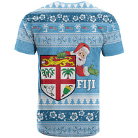 Fiji Christmas T Shirt Fijian Masi Marau na Kerisimasi! - Blue