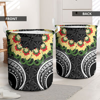 Black Tonga Ngatu Kahoa Lei Laundry Basket LT14 - Polynesian Pride