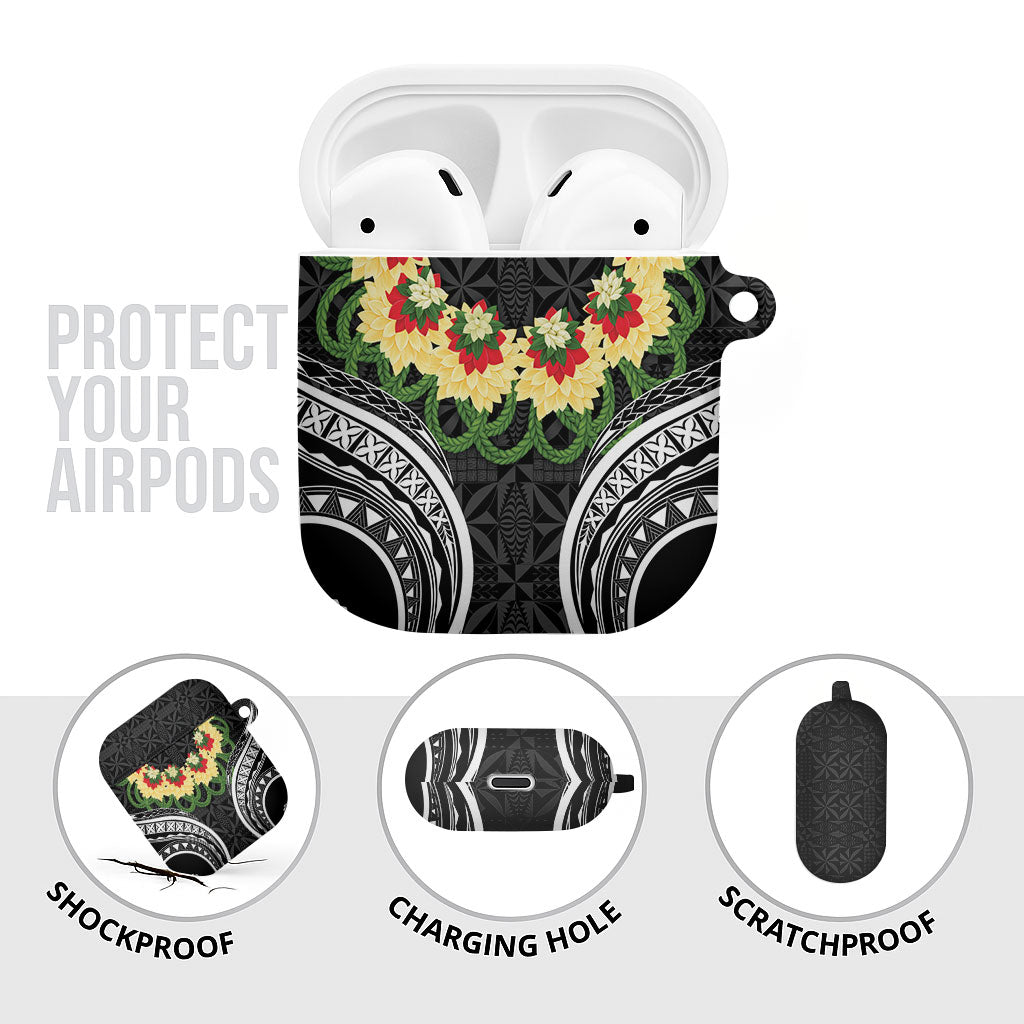 Black Tonga Ngatu Kahoa Lei AirPods Case LT14 - Polynesian Pride