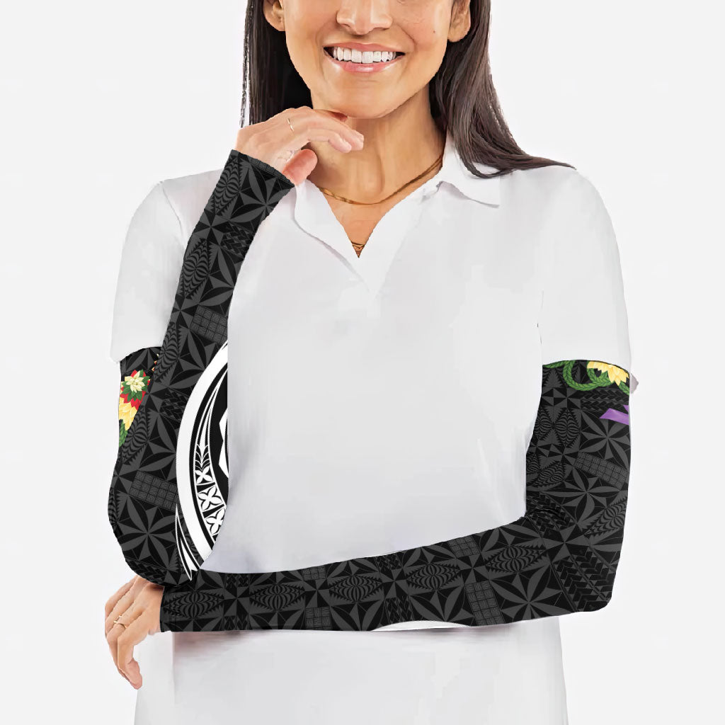 Black Tonga Ngatu Kahoa Lei Arm Sleeves LT14 - Polynesian Pride