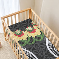 Black Tonga Ngatu Kahoa Lei Baby Bed Cover LT14 - Polynesian Pride