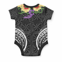 Black Tonga Ngatu Kahoa Lei Baby Onesie LT14 - Polynesian Pride