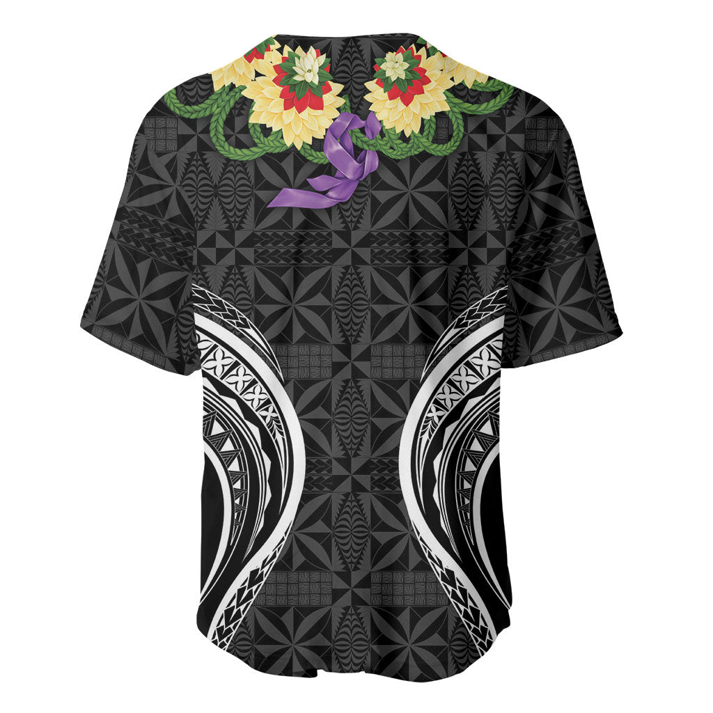 Black Tonga Ngatu Kahoa Lei Baseball Jersey LT14 - Polynesian Pride