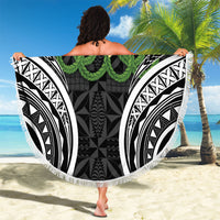 Black Tonga Ngatu Kahoa Lei Beach Blanket LT14 - Polynesian Pride