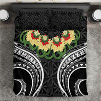 Black Tonga Ngatu Kahoa Lei Bedding Set LT14 Black - Polynesian Pride
