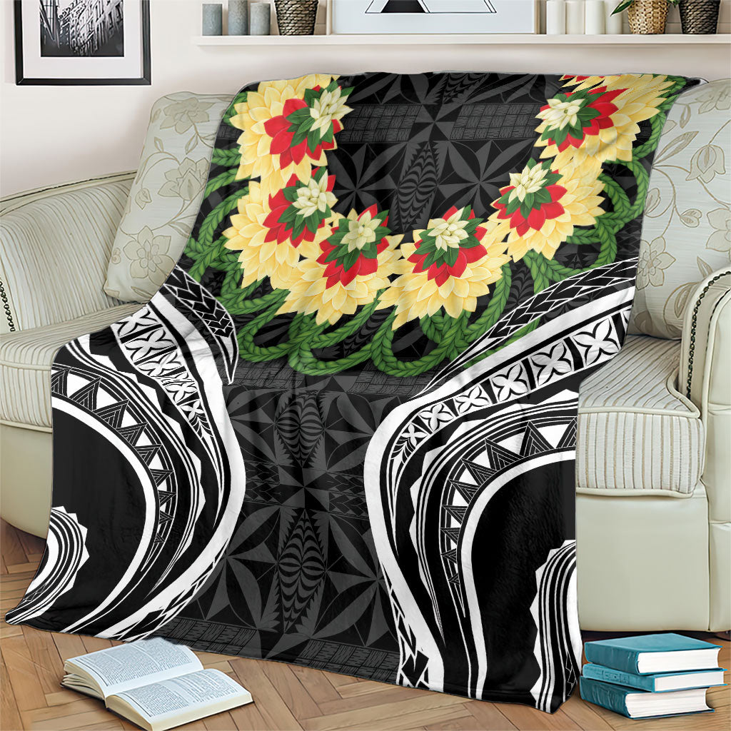 Black Tonga Ngatu Kahoa Lei Blanket LT14 - Polynesian Pride