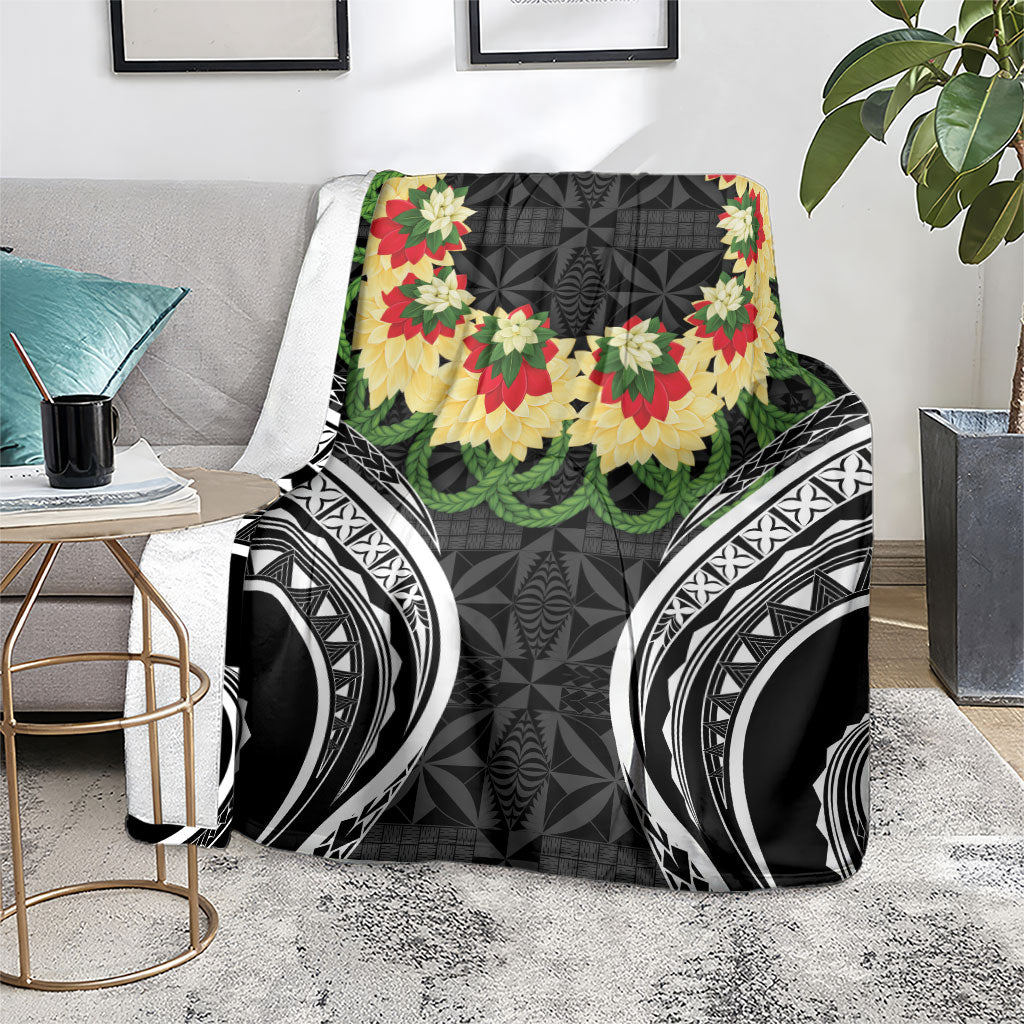 Black Tonga Ngatu Kahoa Lei Blanket LT14 - Polynesian Pride