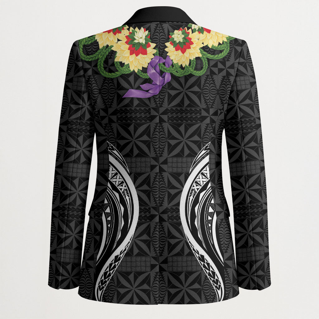 Black Tonga Ngatu Kahoa Lei Blazer LT14 - Polynesian Pride