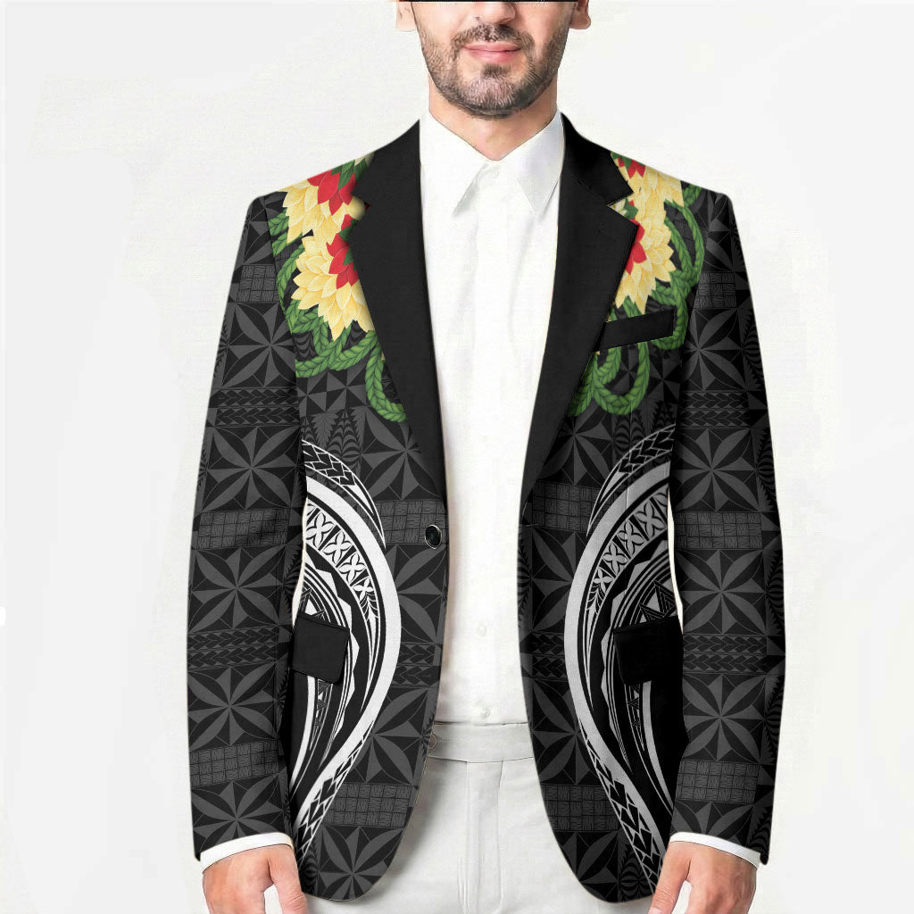 Black Tonga Ngatu Kahoa Lei Blazer LT14 - Polynesian Pride
