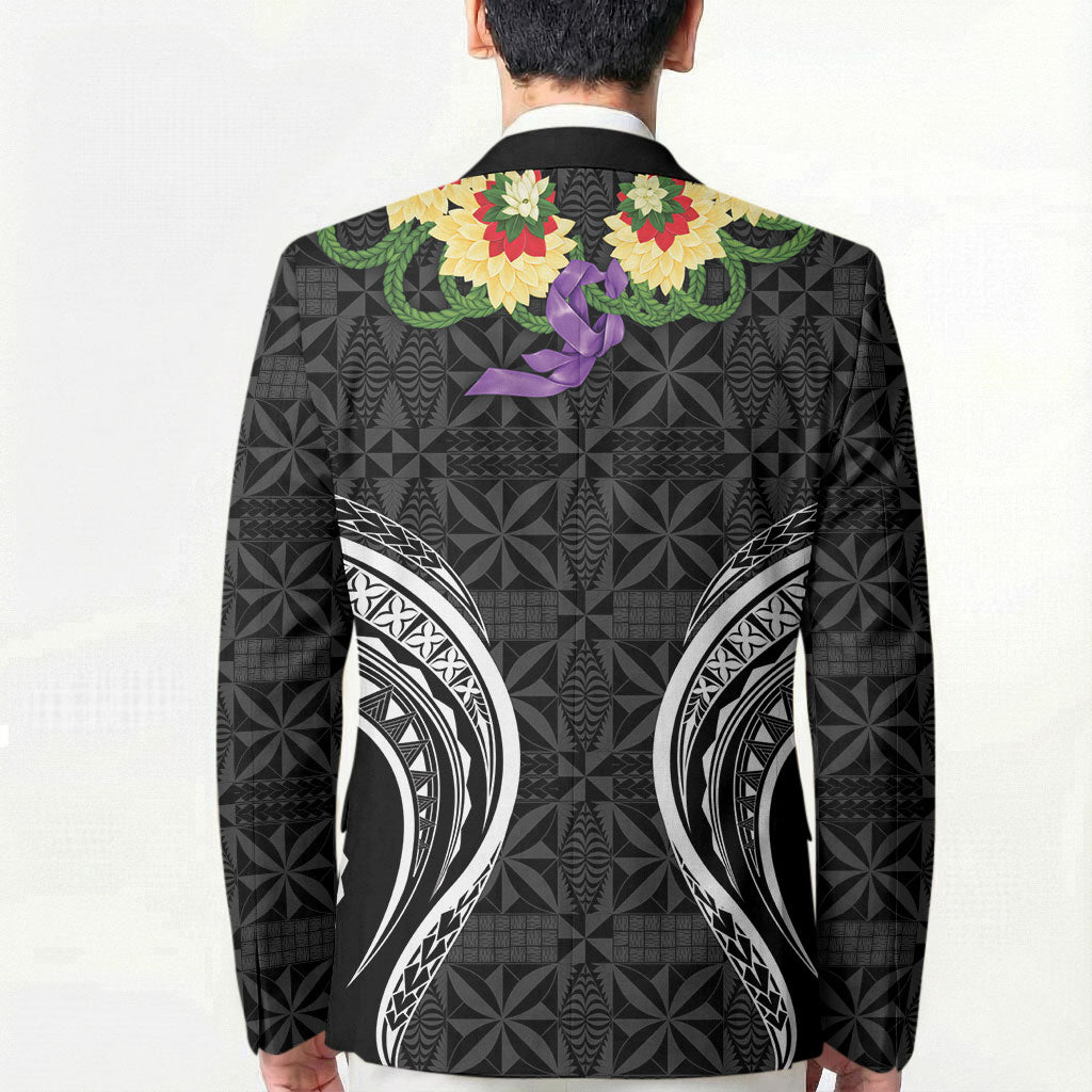 Black Tonga Ngatu Kahoa Lei Blazer LT14 - Polynesian Pride