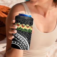 Black Tonga Ngatu Kahoa Lei 4 in 1 Can Cooler Tumbler LT14 - Polynesian Pride