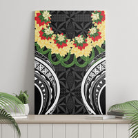 Black Tonga Ngatu Kahoa Lei Canvas Wall Art LT14 - Polynesian Pride