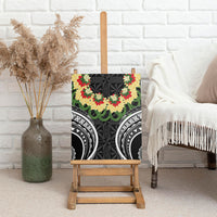 Black Tonga Ngatu Kahoa Lei Canvas Wall Art LT14 - Polynesian Pride