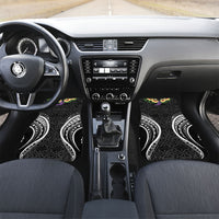 Black Tonga Ngatu Kahoa Lei Car Mats LT14 Set 2pcs - Front Black - Polynesian Pride