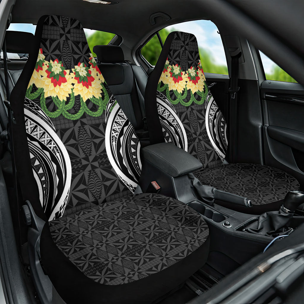 Black Tonga Ngatu Kahoa Lei Car Seat Cover LT14 One Size Black - Polynesian Pride