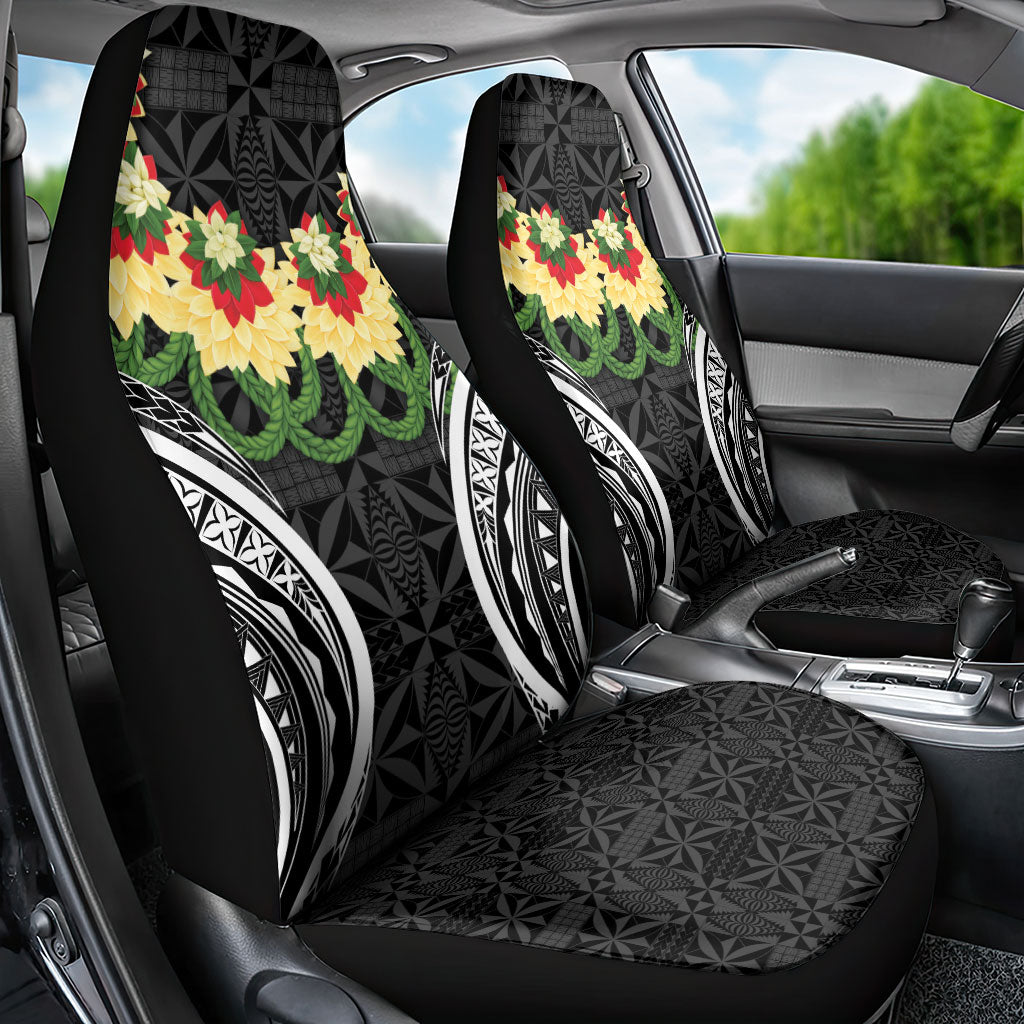 Black Tonga Ngatu Kahoa Lei Car Seat Cover LT14 - Polynesian Pride