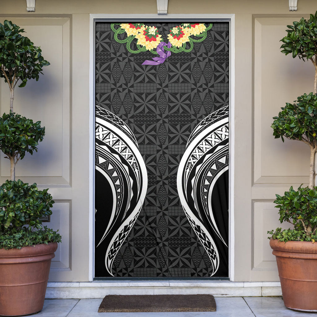 Black Tonga Ngatu Kahoa Lei Door Cover LT14 Black - Polynesian Pride