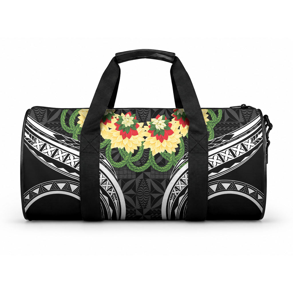 Black Tonga Ngatu Kahoa Lei Duffle Bag LT14 One size Black - Polynesian Pride