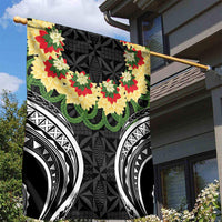 Black Tonga Ngatu Kahoa Lei Garden Flag LT14 - Polynesian Pride