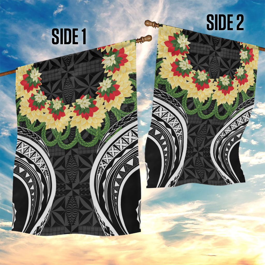 Black Tonga Ngatu Kahoa Lei Garden Flag LT14 - Polynesian Pride