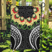 Black Tonga Ngatu Kahoa Lei Garden Flag LT14 Garden Flag Black - Polynesian Pride