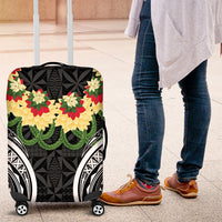 Black Tonga Ngatu Kahoa Lei Luggage Cover LT14 Black - Polynesian Pride