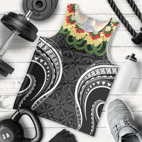 Black Tonga Ngatu Kahoa Lei Men Tank Top LT14 - Polynesian Pride