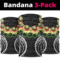 Black Tonga Ngatu Kahoa Lei Neck Gaiter LT14 package One Size: 25*50cm Black - Polynesian Pride