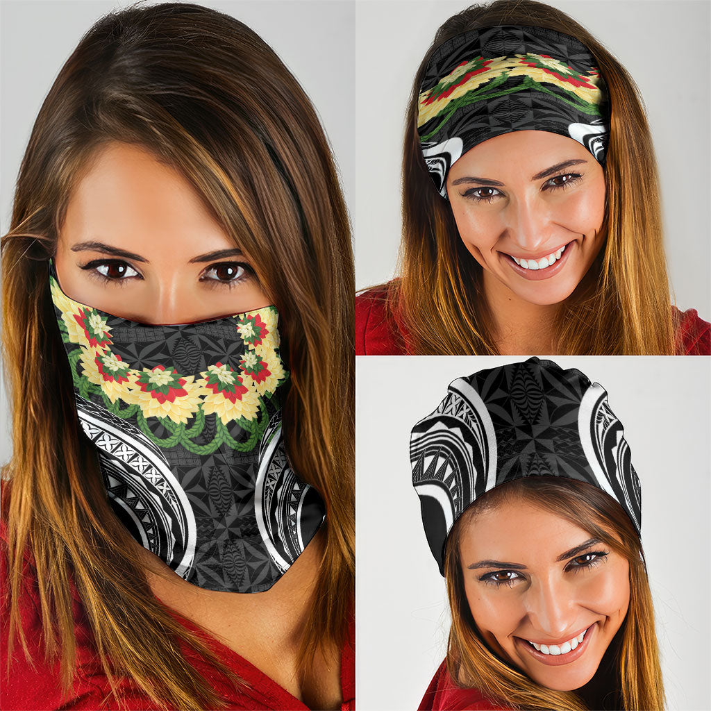 Black Tonga Ngatu Kahoa Lei Neck Gaiter LT14 - Polynesian Pride