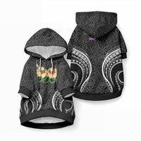 Black Tonga Ngatu Kahoa Lei Pet Hoodie LT14 Pullover Black - Polynesian Pride