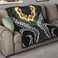 Black Tonga Ngatu Kahoa Lei Quilt LT14 - Polynesian Pride
