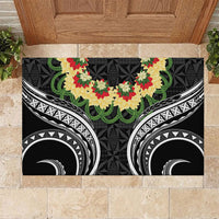Black Tonga Ngatu Kahoa Lei Rubber Doormat LT14 Black - Polynesian Pride