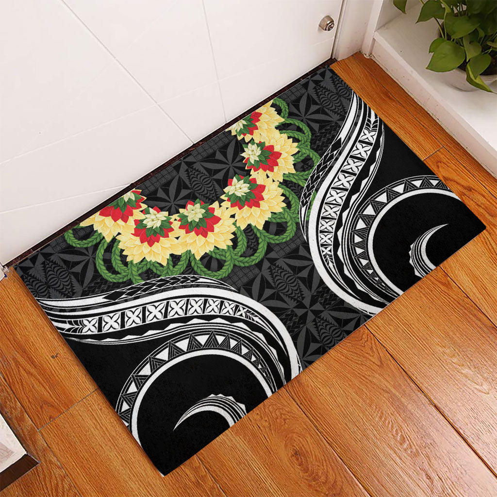 Black Tonga Ngatu Kahoa Lei Rubber Doormat LT14 - Polynesian Pride