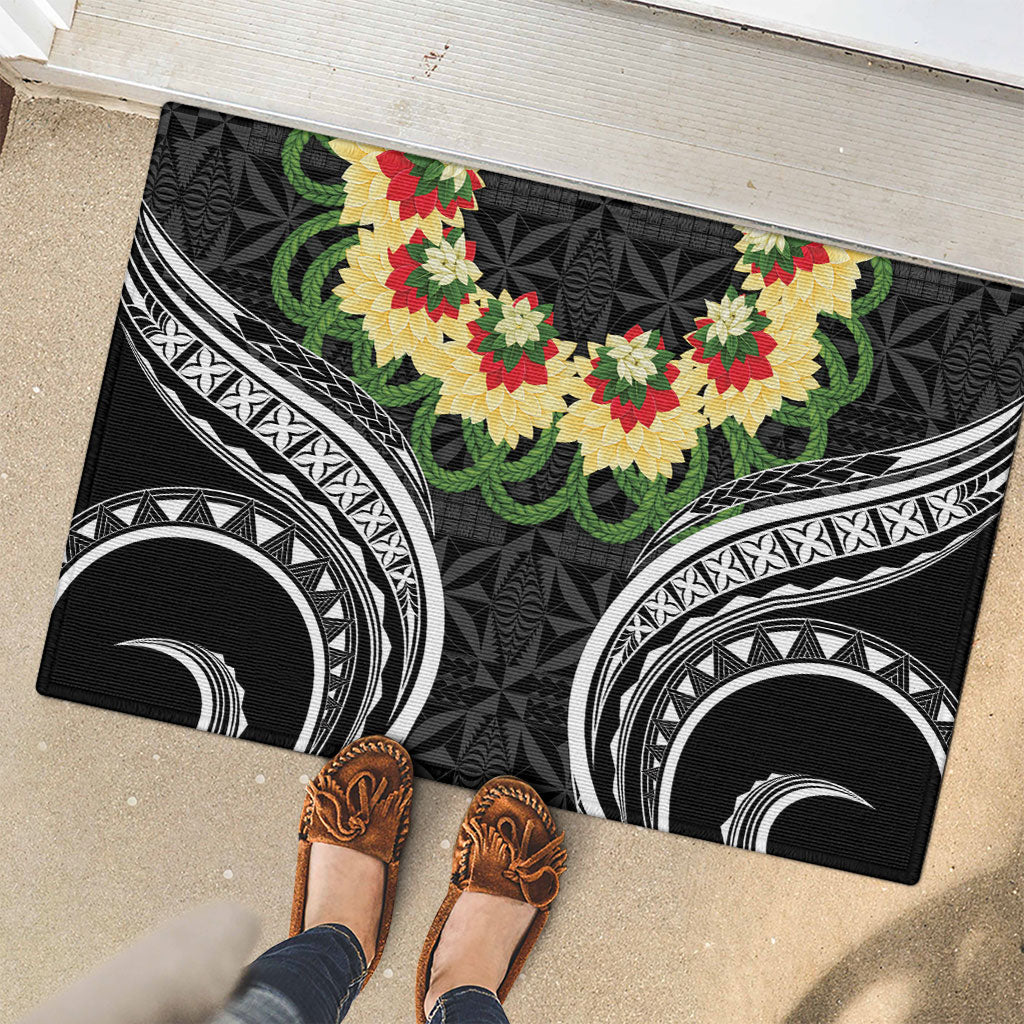 Black Tonga Ngatu Kahoa Lei Rubber Doormat LT14 - Polynesian Pride