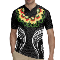 Black Tonga Ngatu Kahoa Lei Rugby Jersey LT14 - Polynesian Pride
