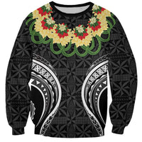 Black Tonga Ngatu Kahoa Lei Sweatshirt LT14 Unisex Black - Polynesian Pride
