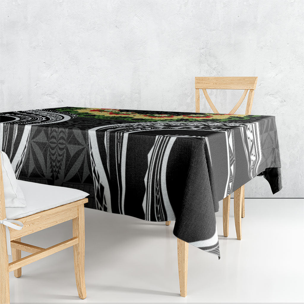 Black Tonga Ngatu Kahoa Lei Tablecloth LT14 - Polynesian Pride