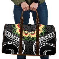 Black Tonga Ngatu Kahoa Lei Travel Bag LT14 Black - Polynesian Pride