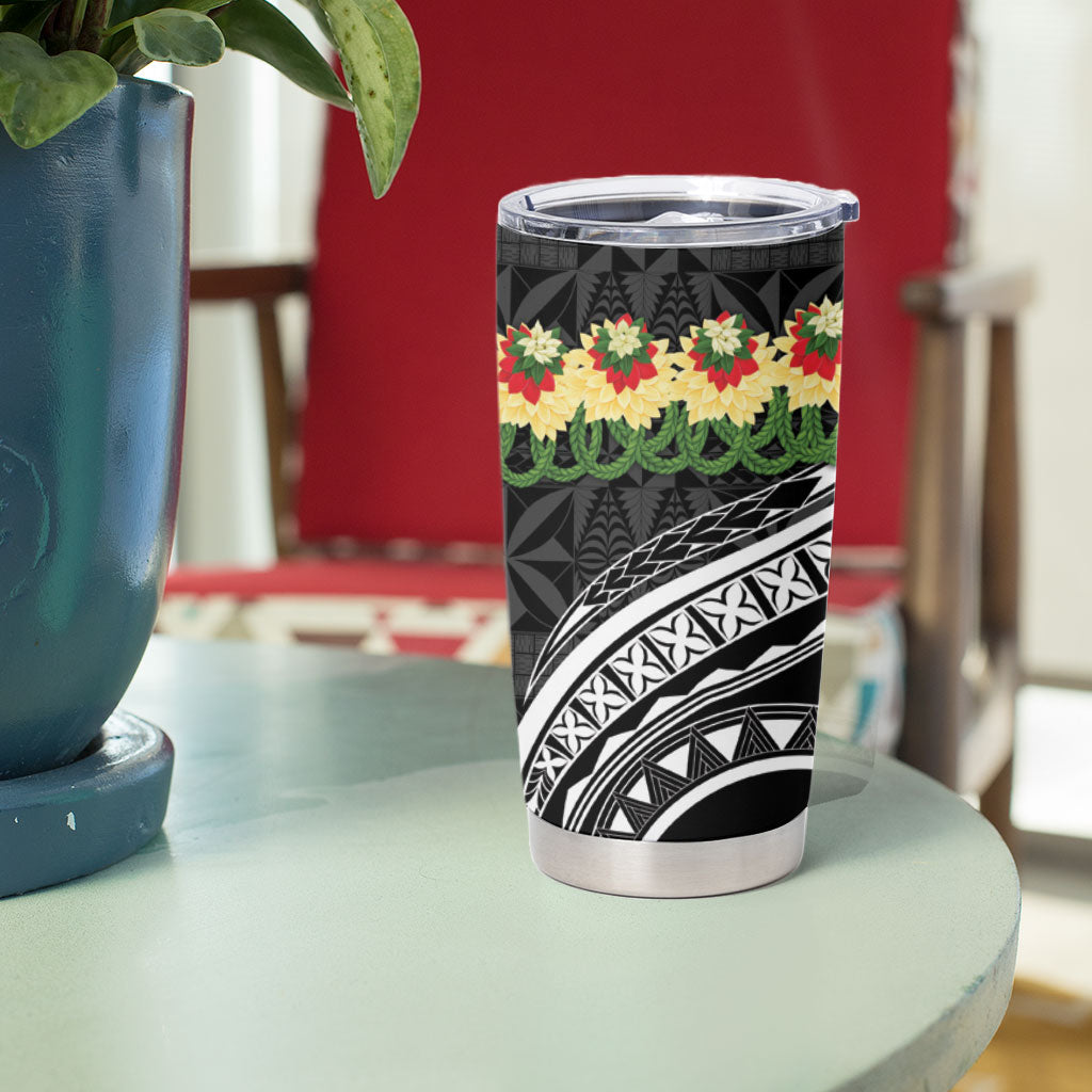 Black Tonga Ngatu Kahoa Lei Tumbler Cup LT14 - Polynesian Pride