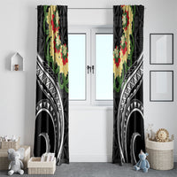 Black Tonga Ngatu Kahoa Lei Window Curtain LT14 - Polynesian Pride