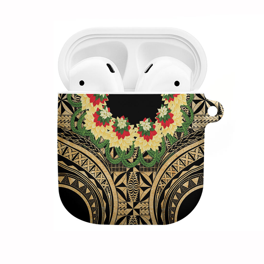 Grunge Gold Tonga Ngatu Kahoa Lei AirPods Case LT14 Gold - Polynesian Pride