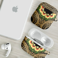 Grunge Gold Tonga Ngatu Kahoa Lei AirPods Case LT14 - Polynesian Pride