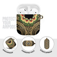 Grunge Gold Tonga Ngatu Kahoa Lei AirPods Case LT14 - Polynesian Pride