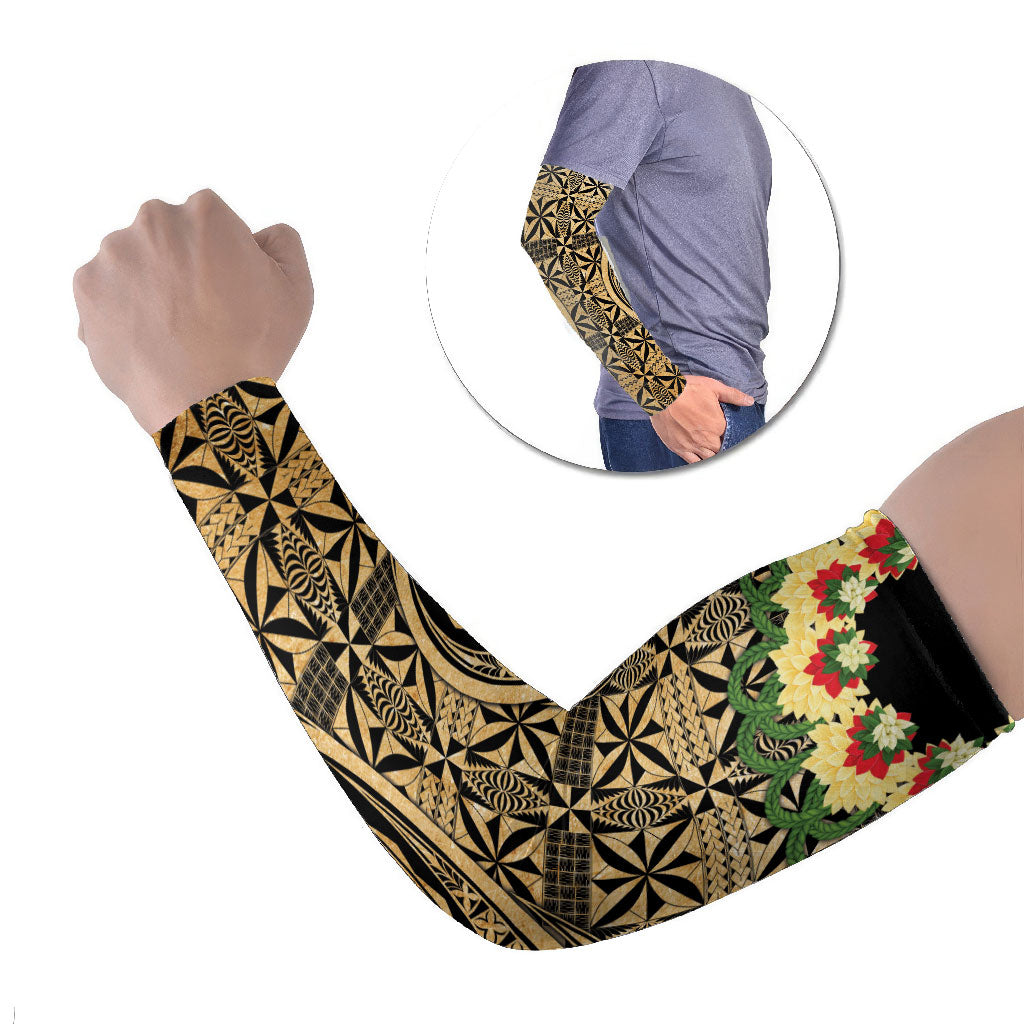 Grunge Gold Tonga Ngatu Kahoa Lei Arm Sleeves LT14 Set of 2 Gold - Polynesian Pride